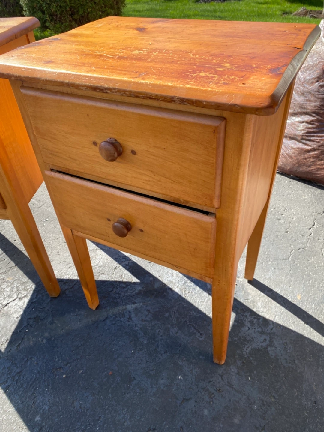Vintage pine Wooden Nightstands (Pair) 60 for pair - photo 2
