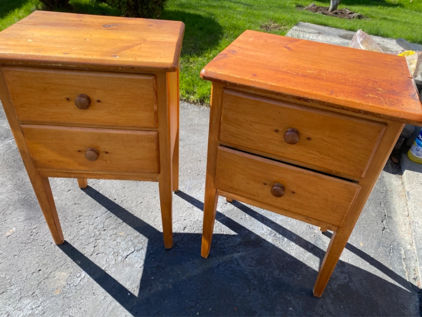Vintage pine Wooden Nightstands (Pair) 60 for pair