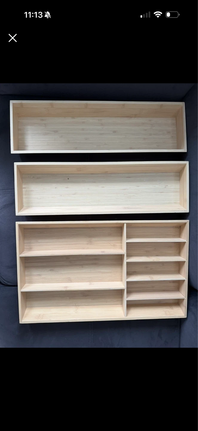 Bamboo Drawer Organizers Set