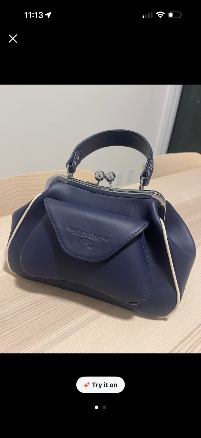 Blue Kiss Lock Handbag