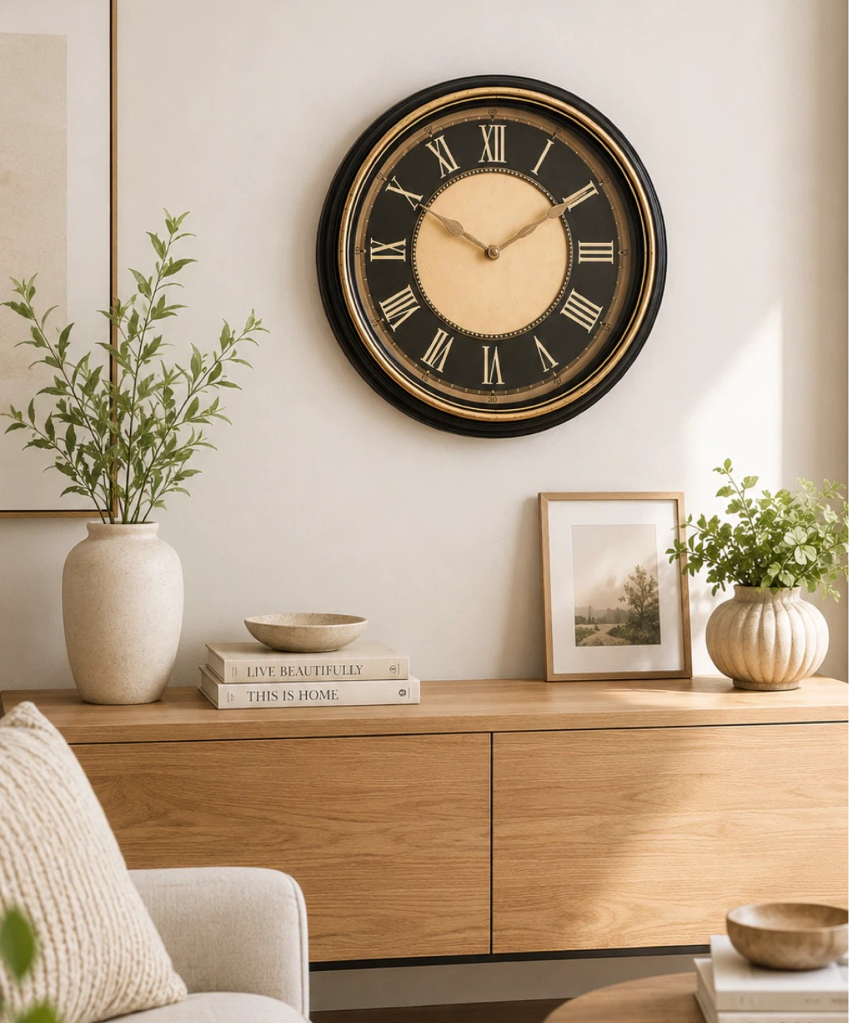 58 inch Large Roman Numeral Wall Clock vintage