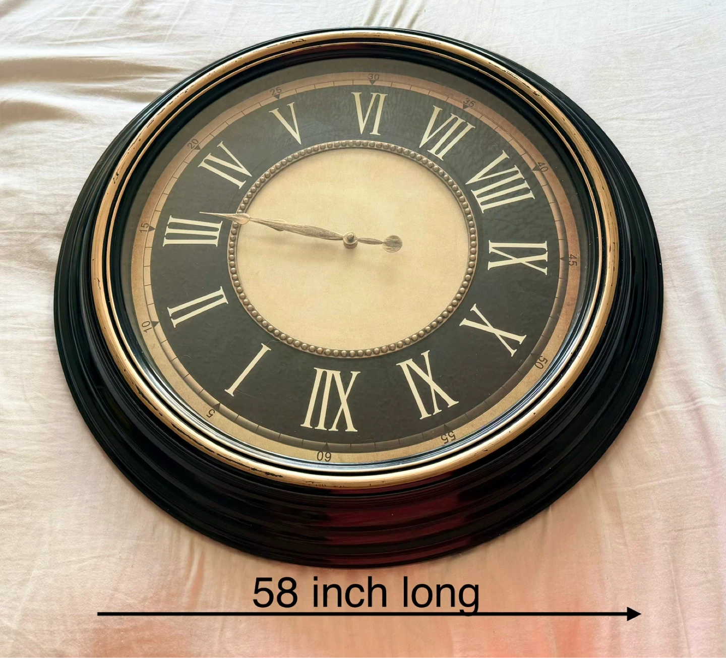 58 inch Large Roman Numeral Wall Clock vintage - photo 2