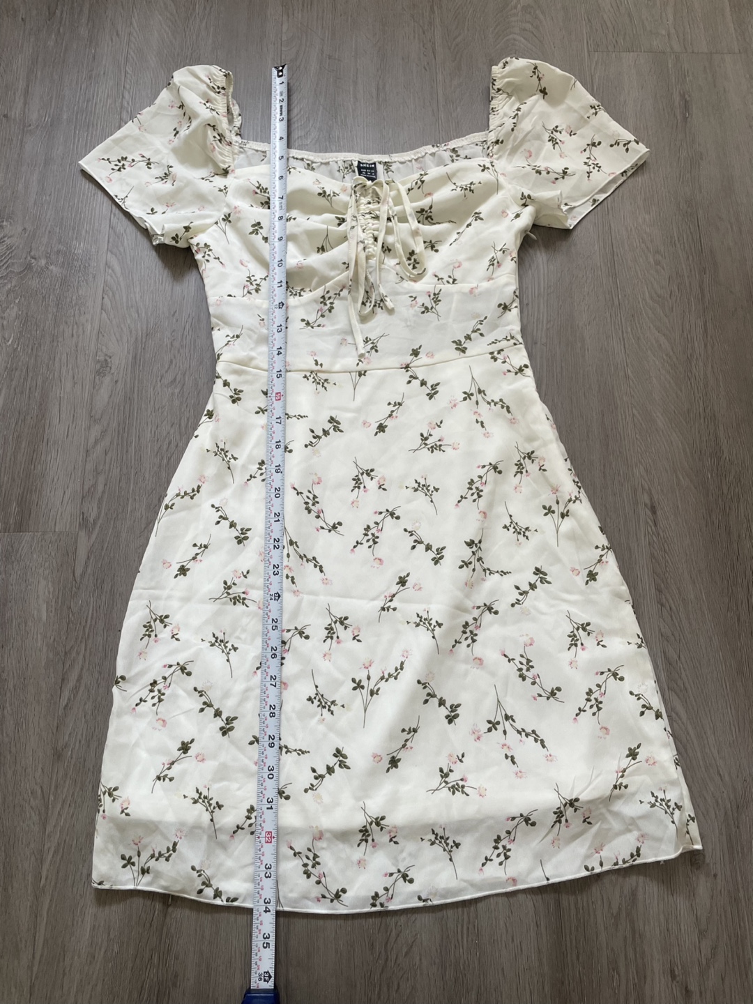 SHEIN Floral Puff Sleeve Tie Front Dress, size XS - photo 5