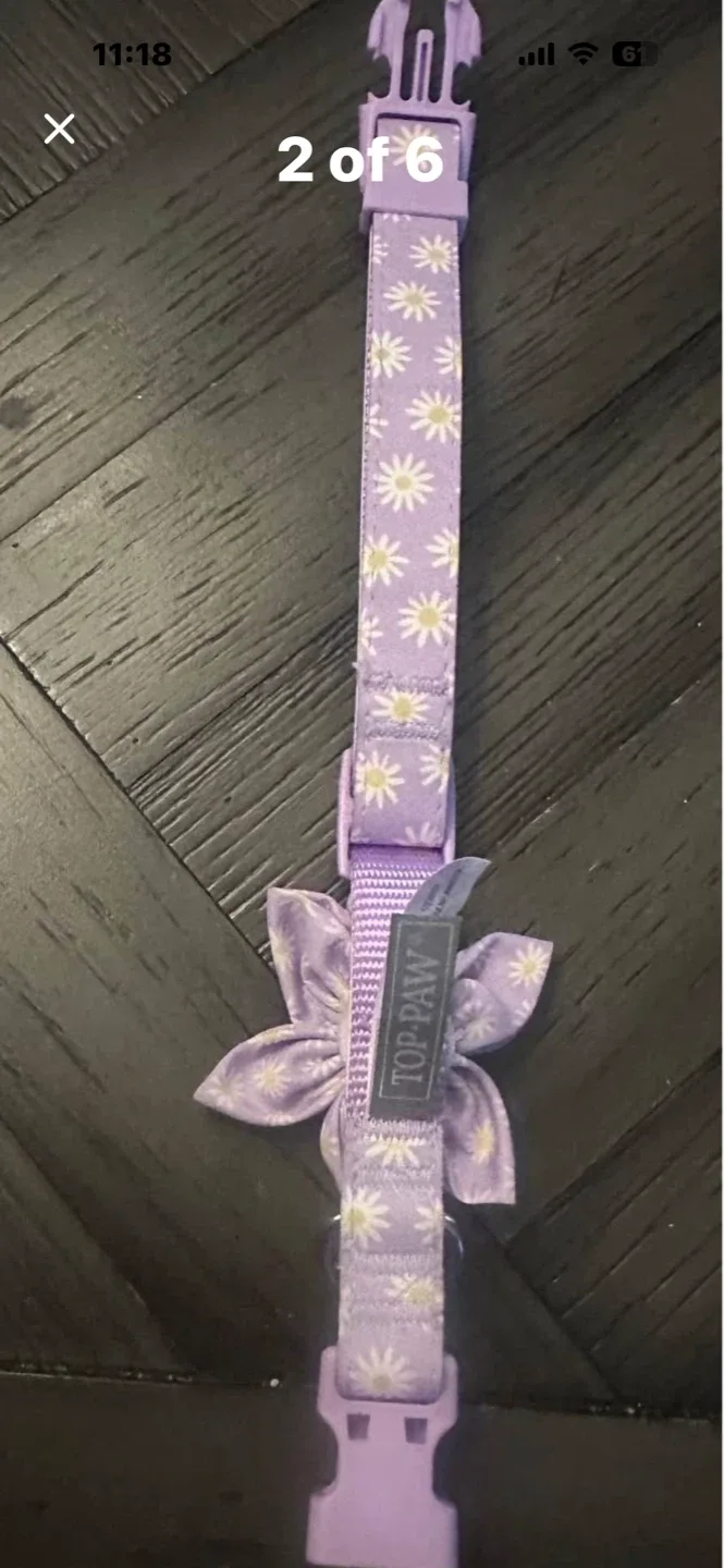 Top Paw Lavender Daisy Dog Collar - Size Small - photo 2