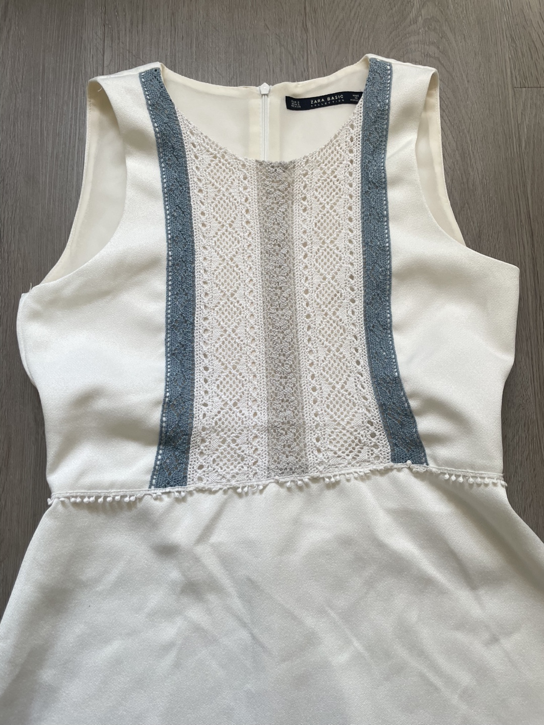 ZARA BASIC White Lace Detail Sleeveless Dress - Size S - photo 5