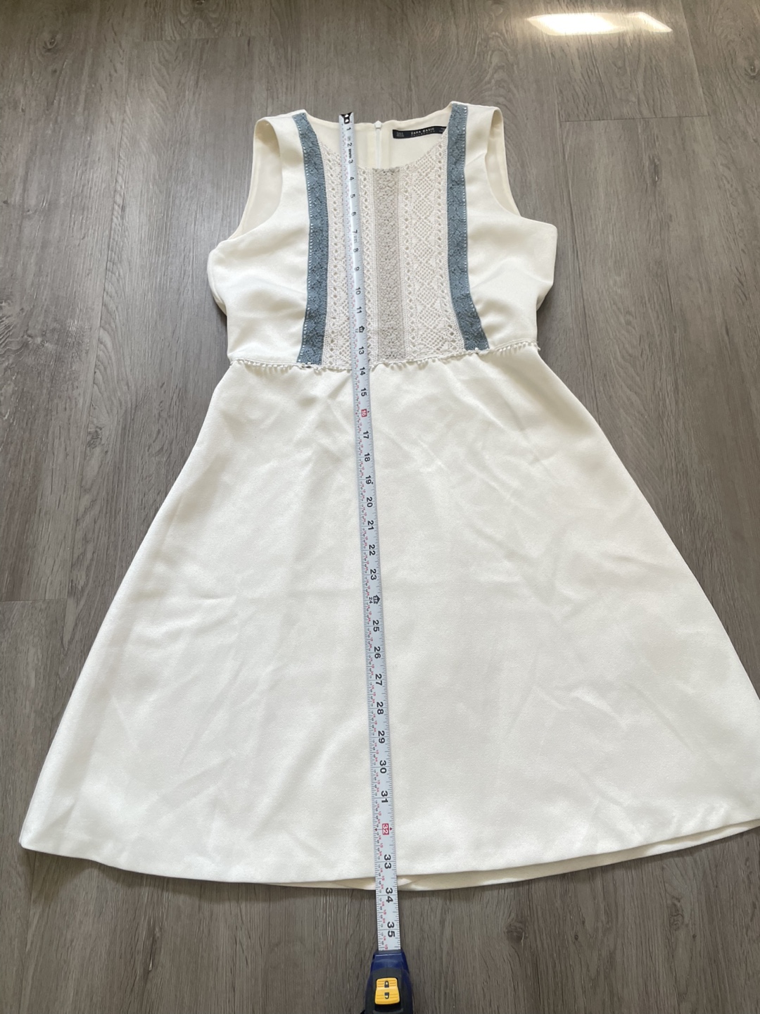 ZARA BASIC White Lace Detail Sleeveless Dress - Size S - photo 3