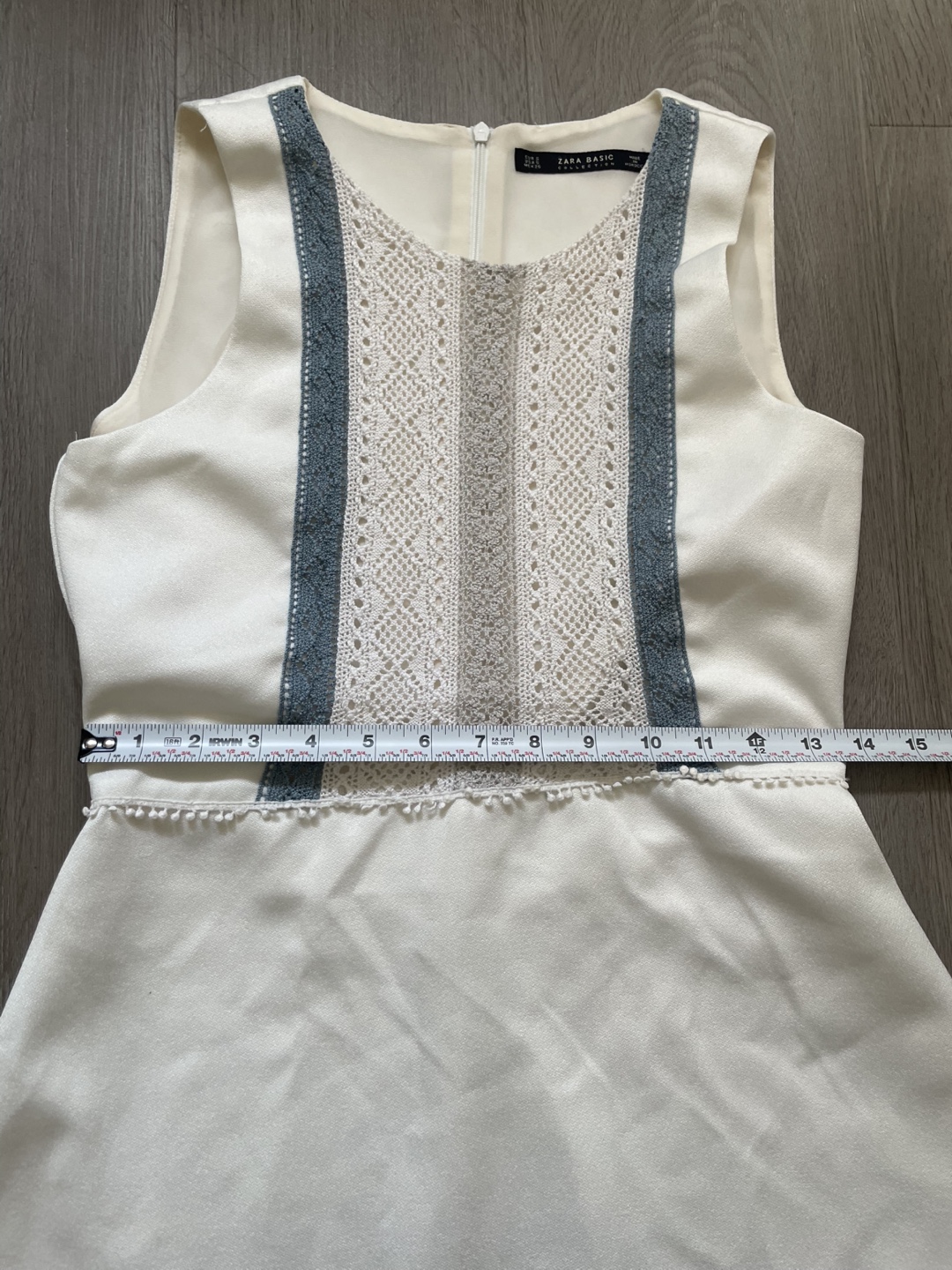 ZARA BASIC White Lace Detail Sleeveless Dress - Size S - photo 4