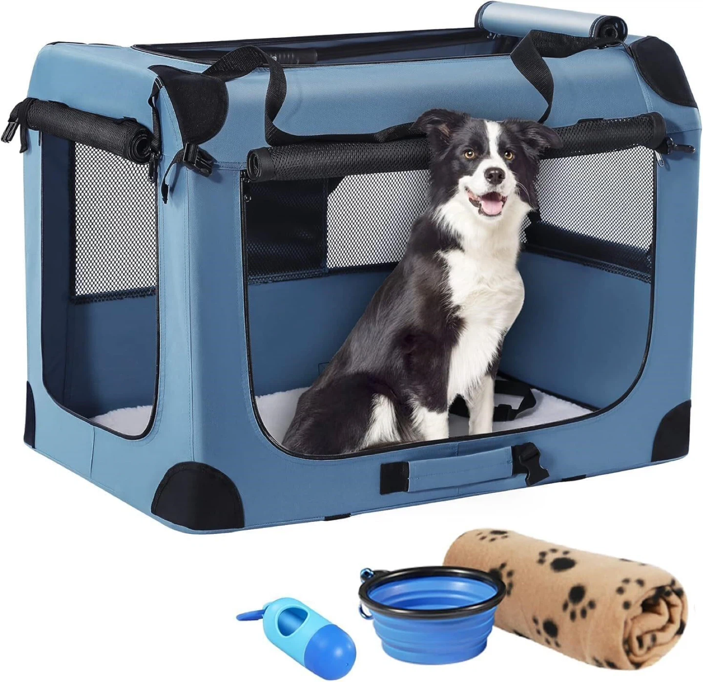 Petprsco Portable Dog Crate, Collapsible - Sz Medium