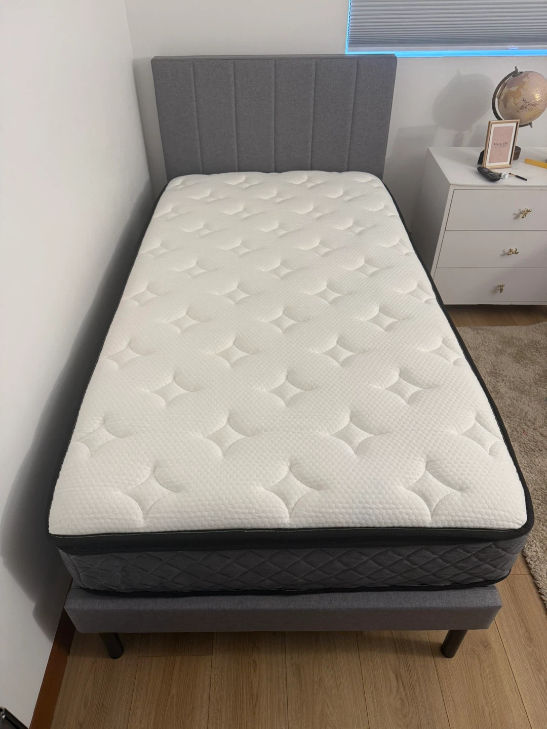 Twin Bed Set  (Frame + Mattress + Waterproof Protector)