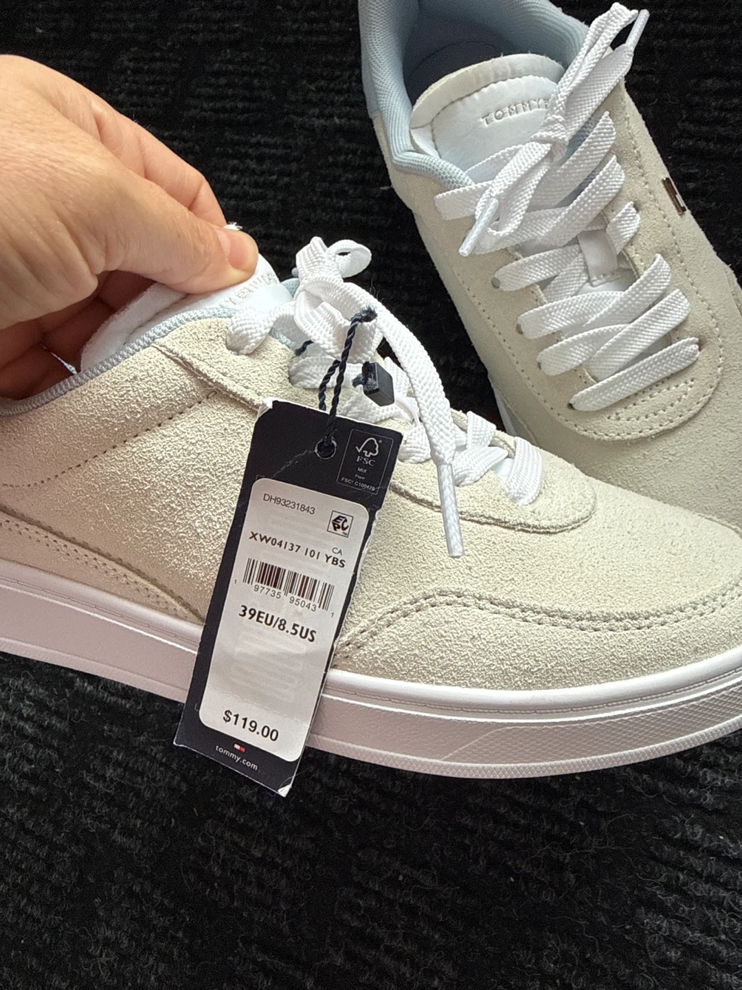 Tommy Hilfiger Suede Sneakers - Beige - Size 8.5 US