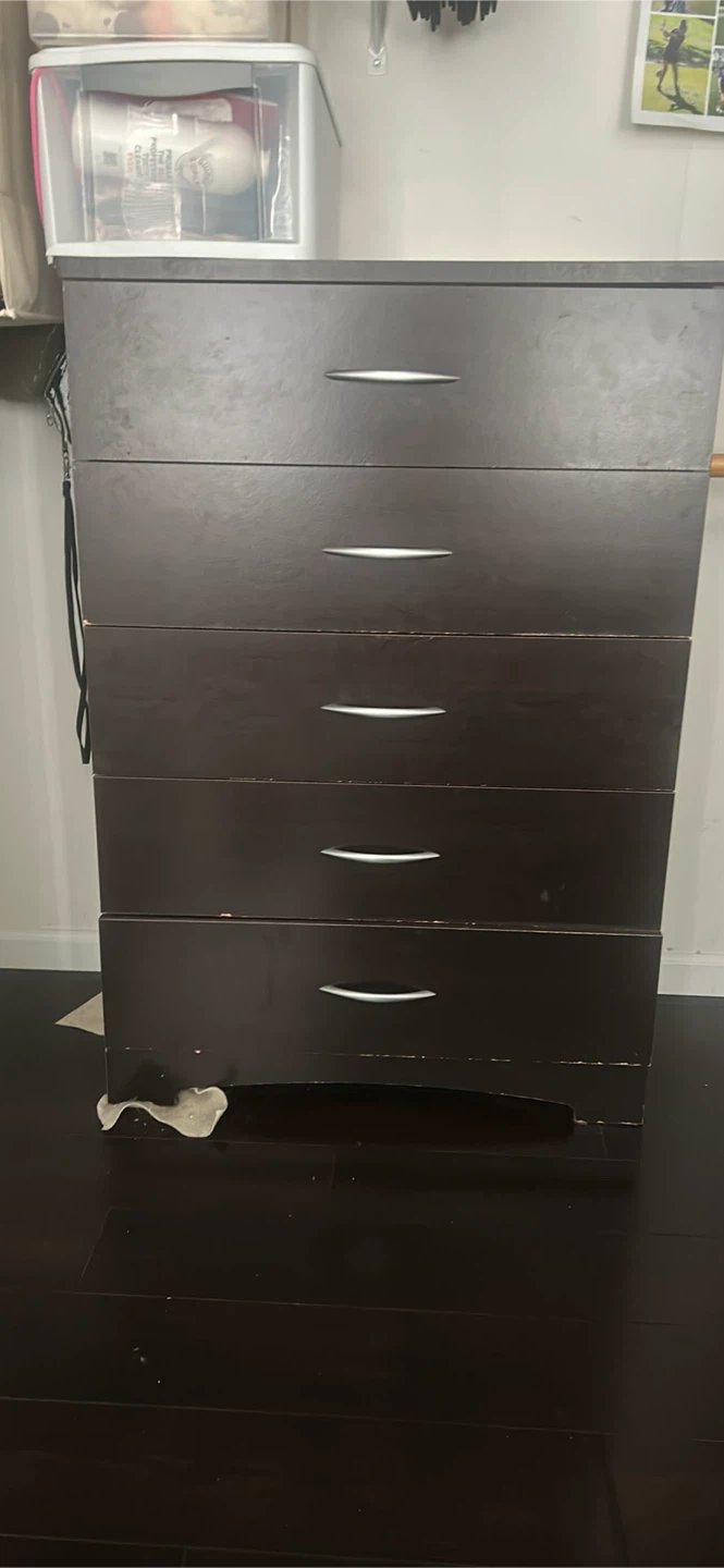 Dark Brown 5-Drawer Dresser