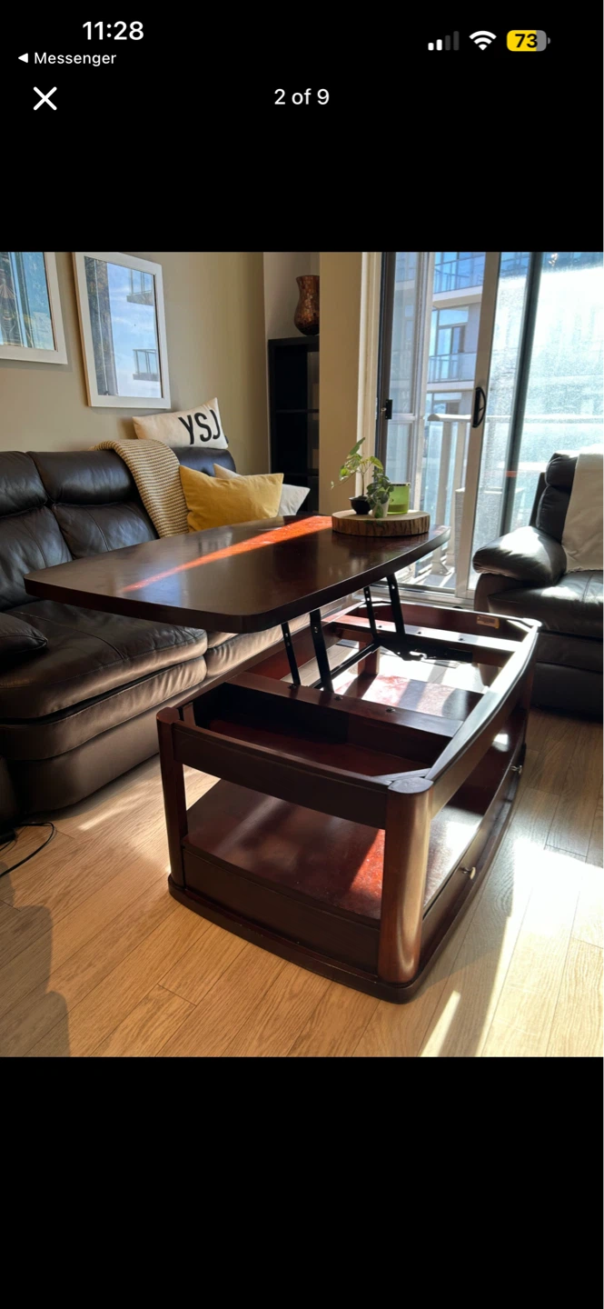 Lift Top Coffee Table with Storage - photo 2