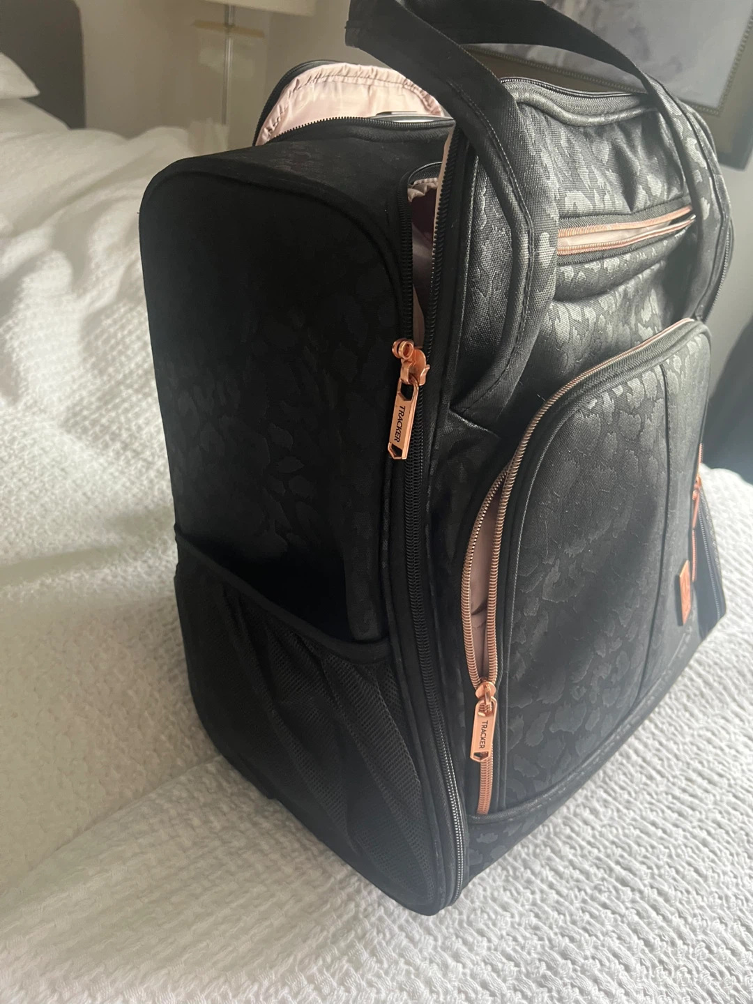 Tracker Black Leopard Print Rolling Backpack - photo 2