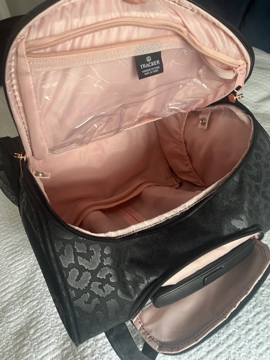 Tracker Black Leopard Print Rolling Backpack - photo 3