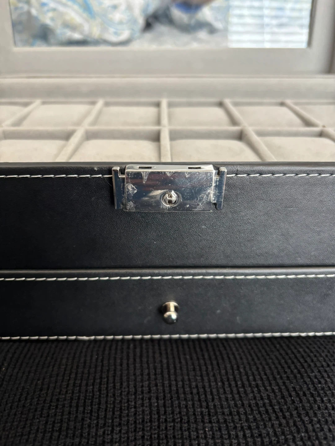 SONGMICS Black Faux Leather Watch and Jewelry Box with Drawer - photo 3