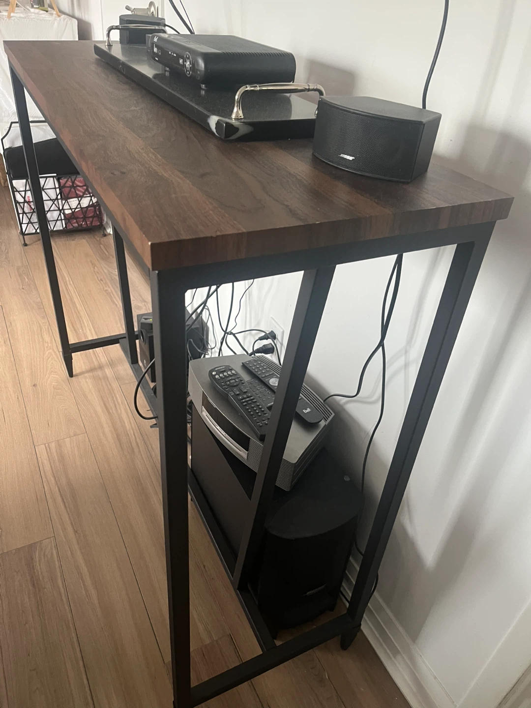 Console Table with Dark Wood Top - photo 2