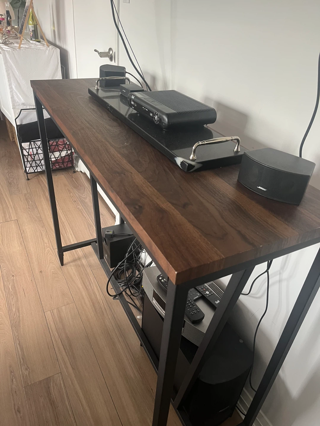 Console Table with Dark Wood Top - photo 4