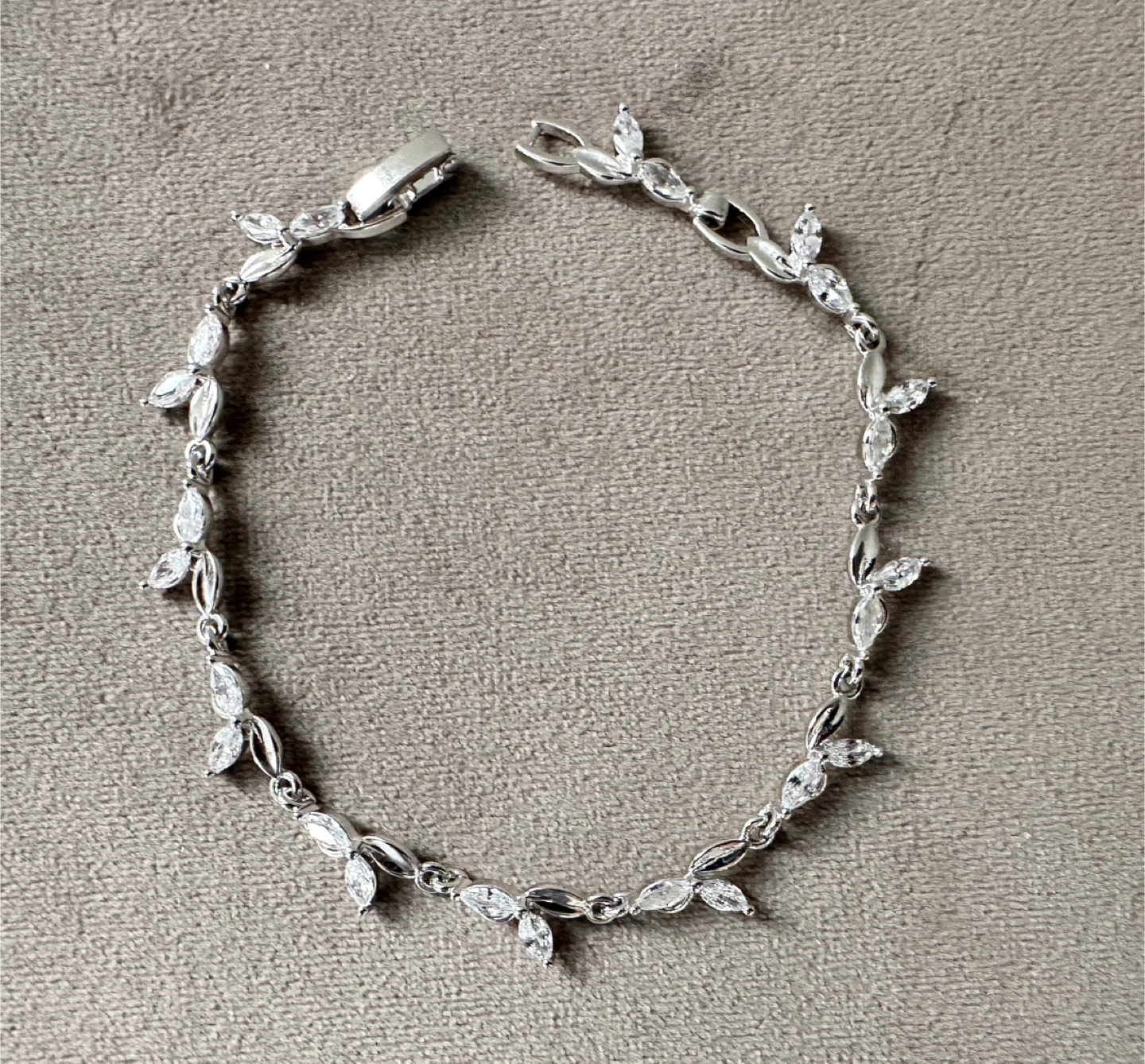 Silver Bracelet with Crystal Accents
