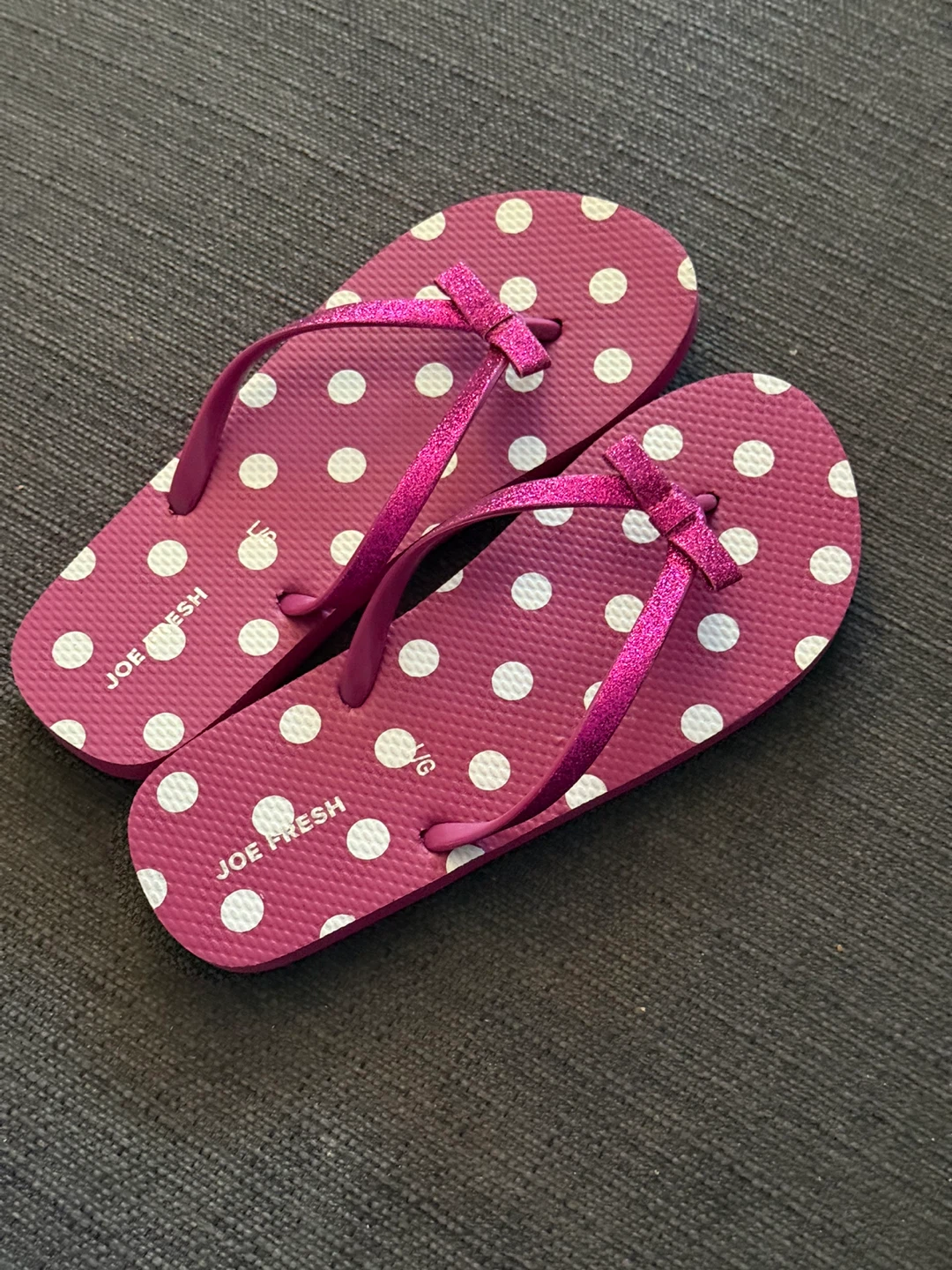 Joe Fresh Pink Polka Dot Flip Flops