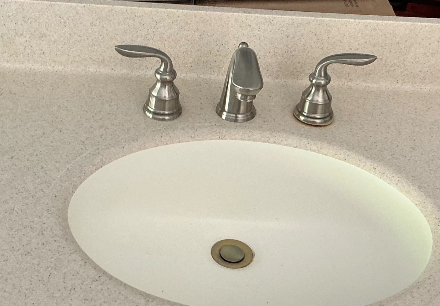 Bathroom vanity top with. Brushed Nickel Bathroom Faucet Set - photo 2