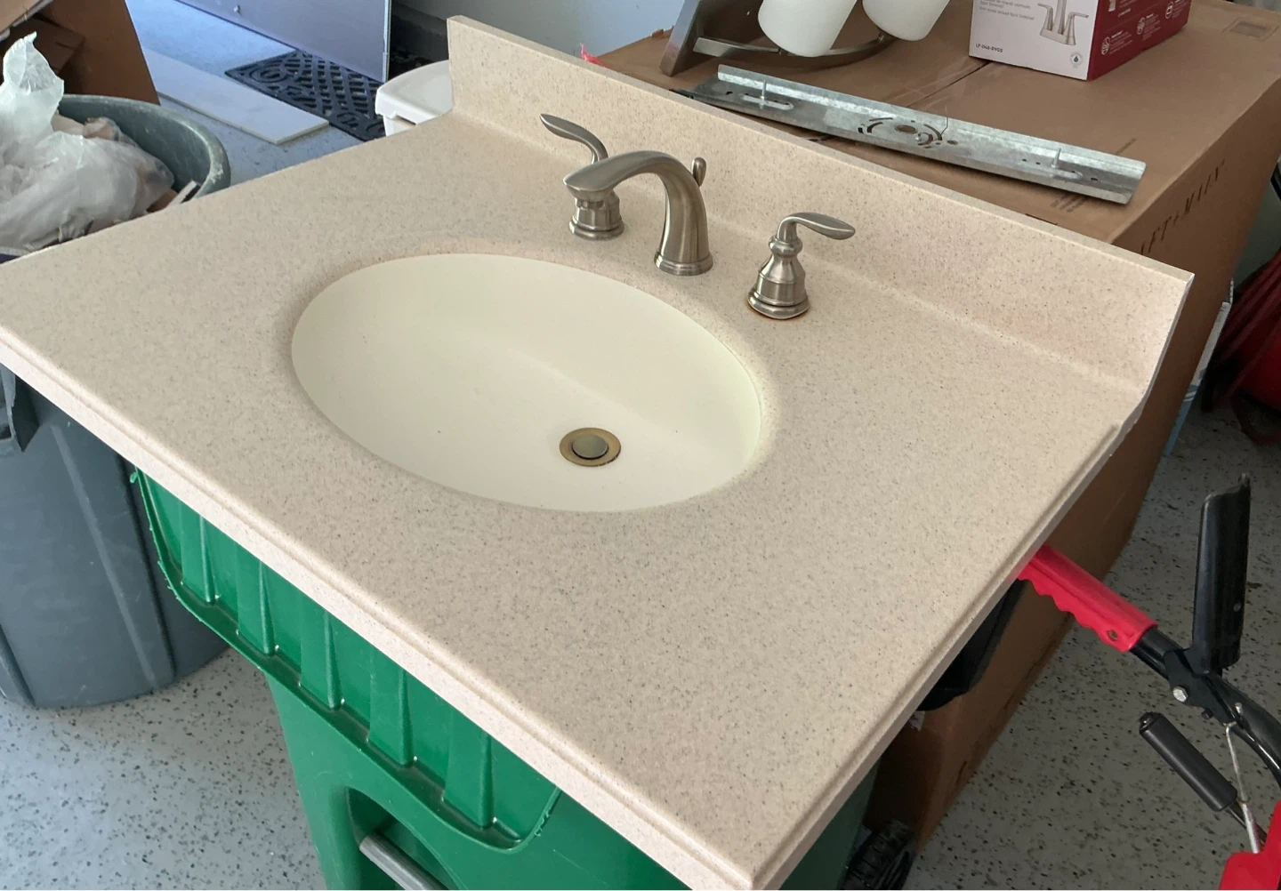 Bathroom vanity top with. Brushed Nickel Bathroom Faucet Set