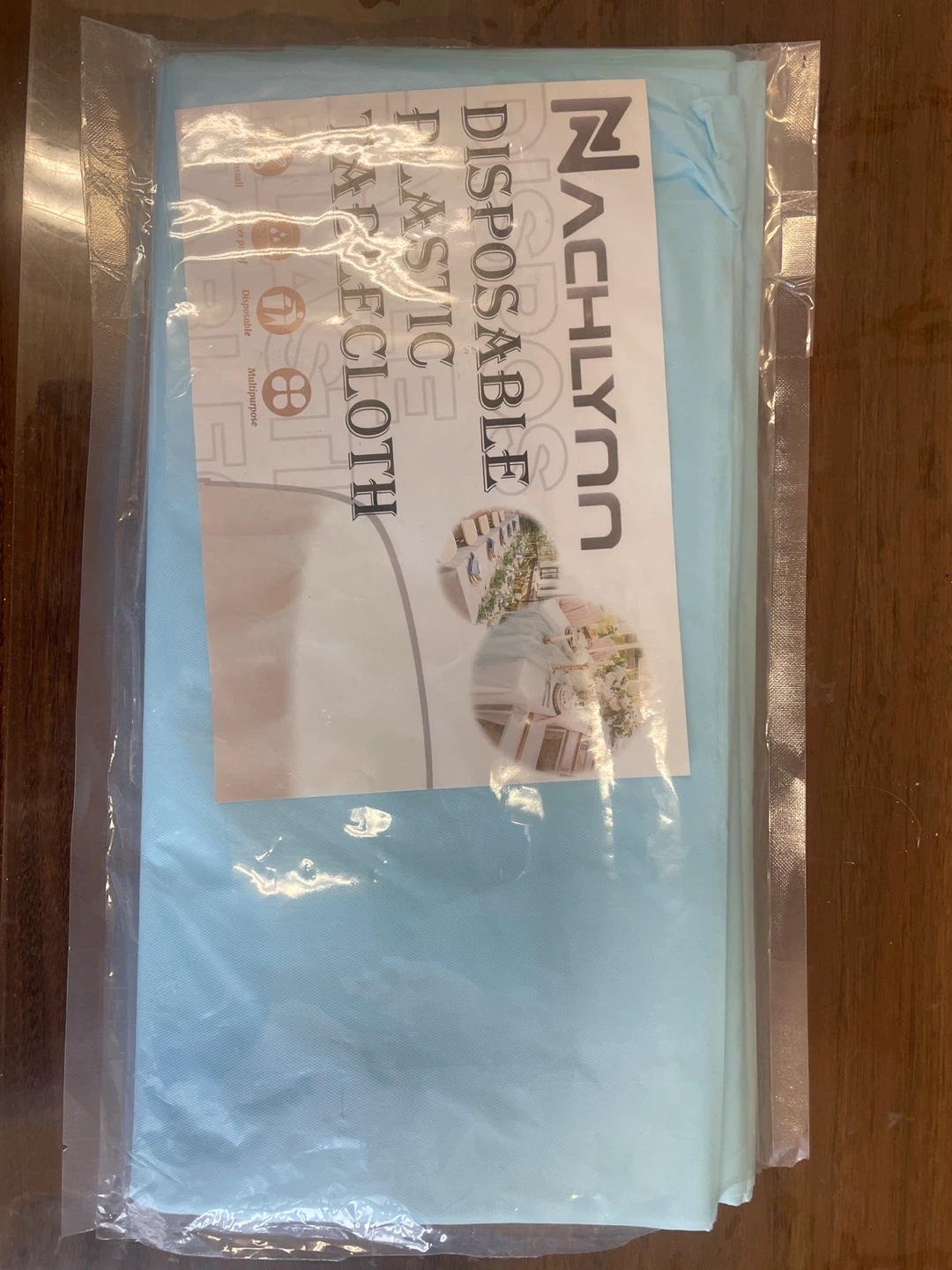 Disposable Plastic Tablecloth - Light Blue