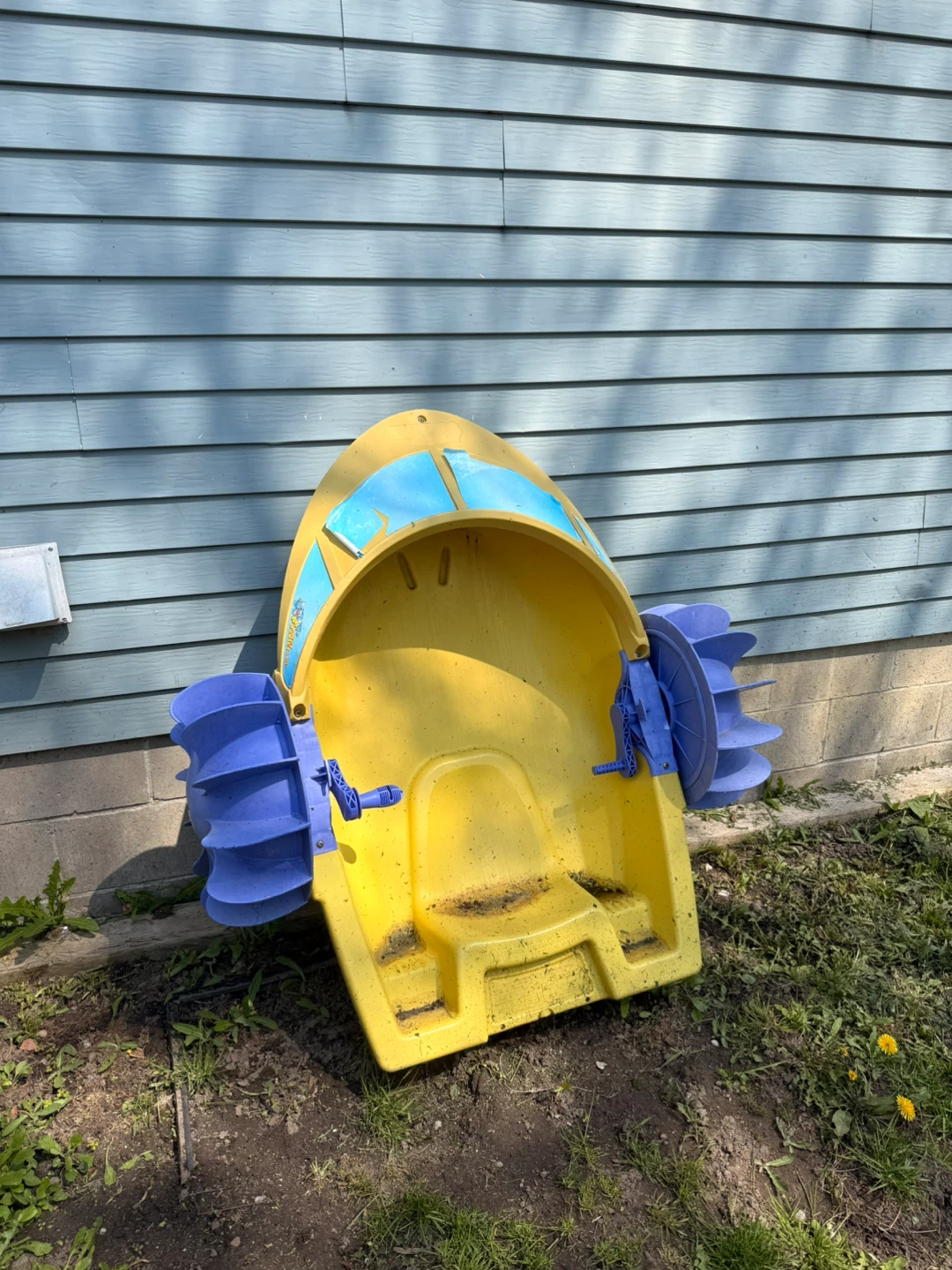 Yellow Blue Water Wheel Boat Toy paddle boat - photo 2