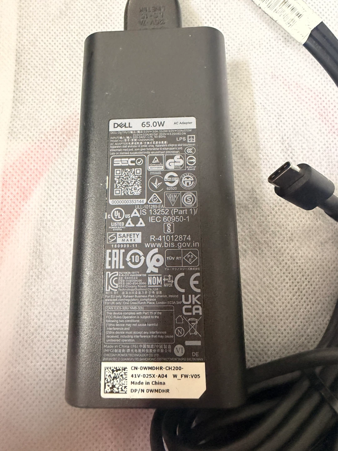 Dell 65W USB-C AC Adapter Charger - photo 2