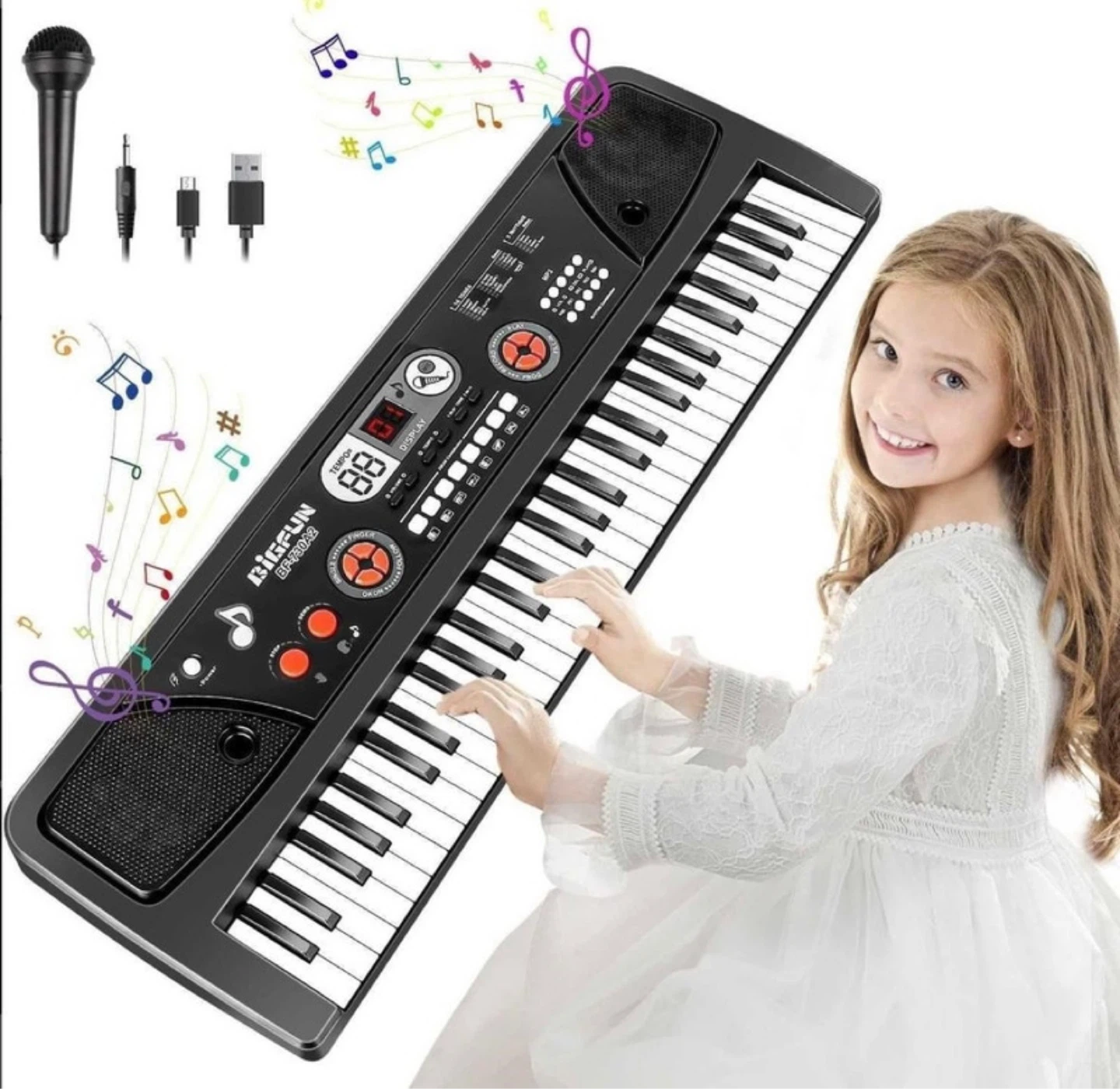 New in Box 61 Key Piano Keyboard for Beginners w/ mic