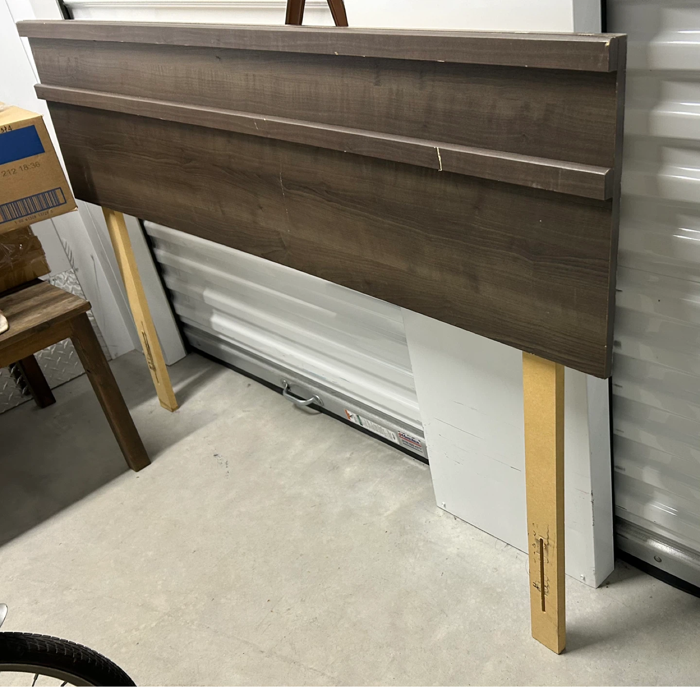 Dark Wood Headboard and bedbox