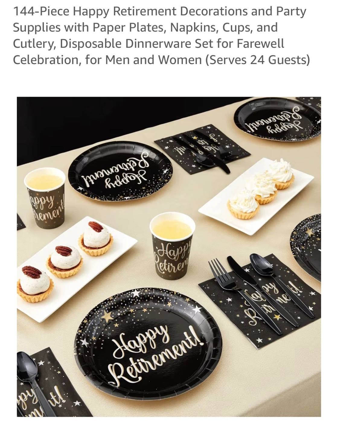 144-Piece Happy Retirement Party Supplies Set - photo 2