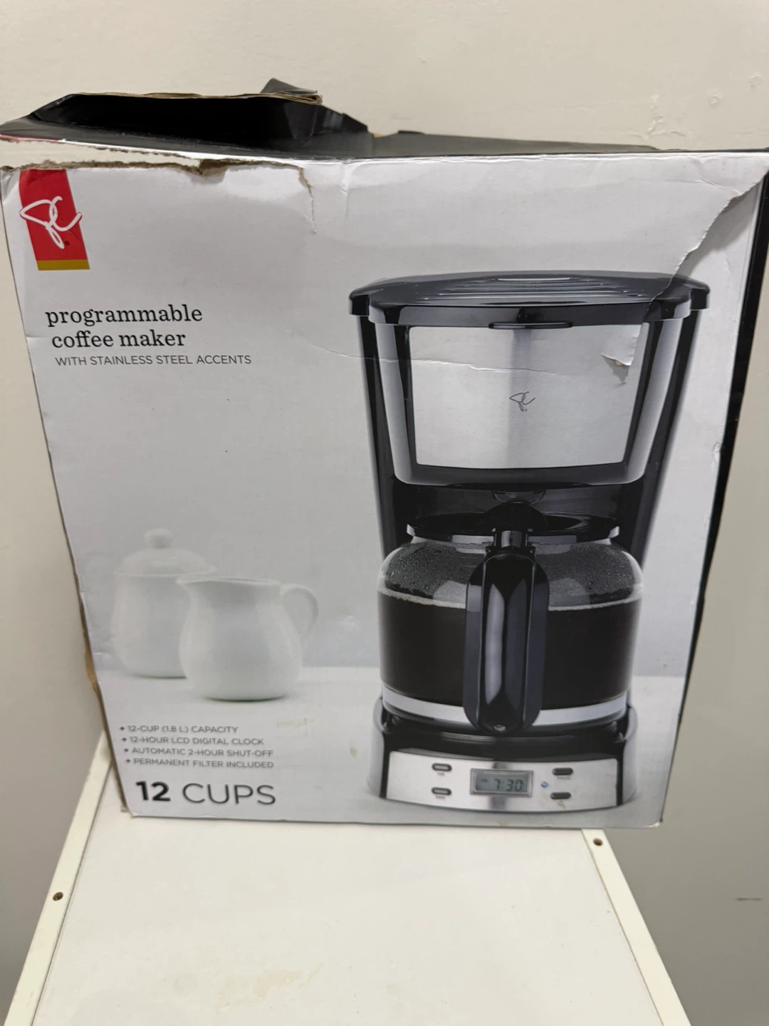 Programmable Coffee Maker with Stainless Steel Accents - 12 Cups