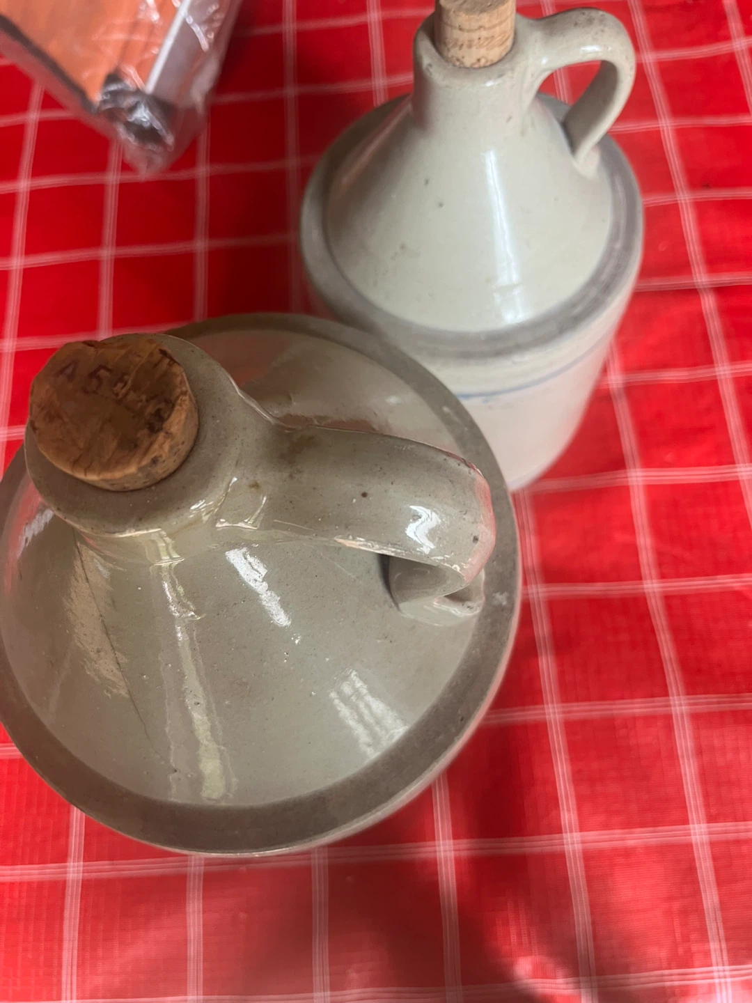 Two Vintage Stoneware Jugs with Corks - photo 3