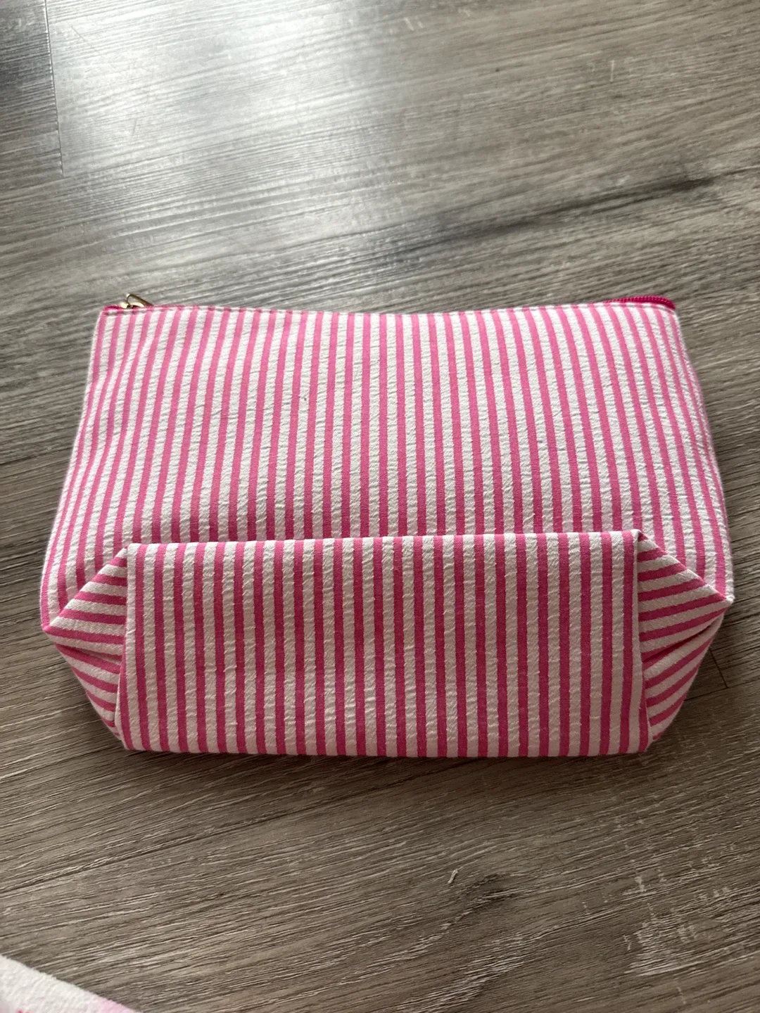 Pink and White Striped Pouch with "U" Patch - photo 2