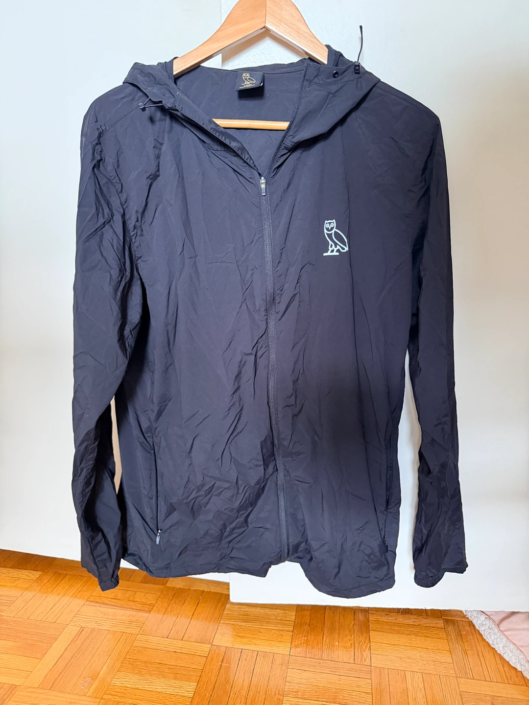 OVO Owl Hoodie Jacket - Black, Size Large