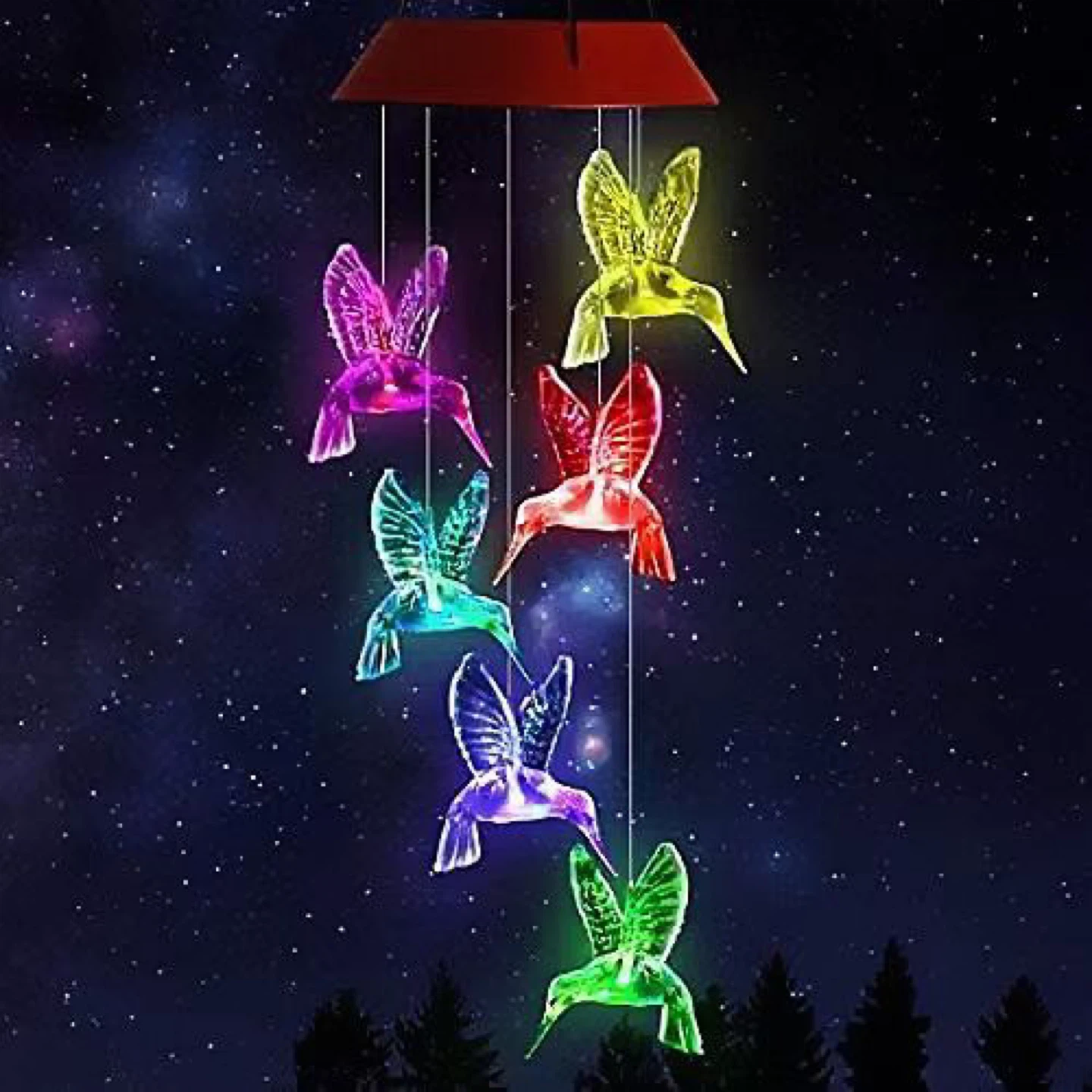 Solar Powered Hummingbird Wind Chime - photo 4