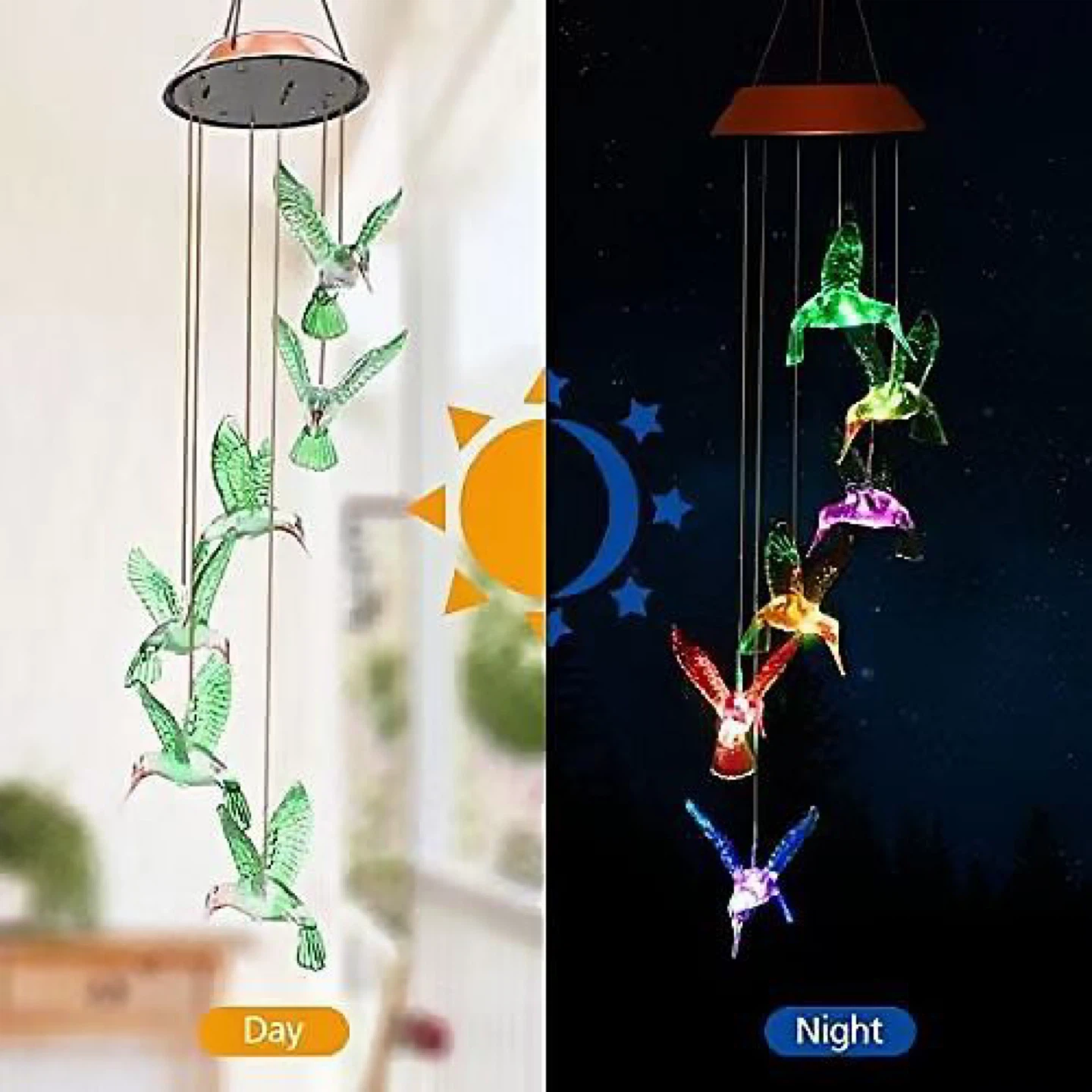 Solar Powered Hummingbird Wind Chime