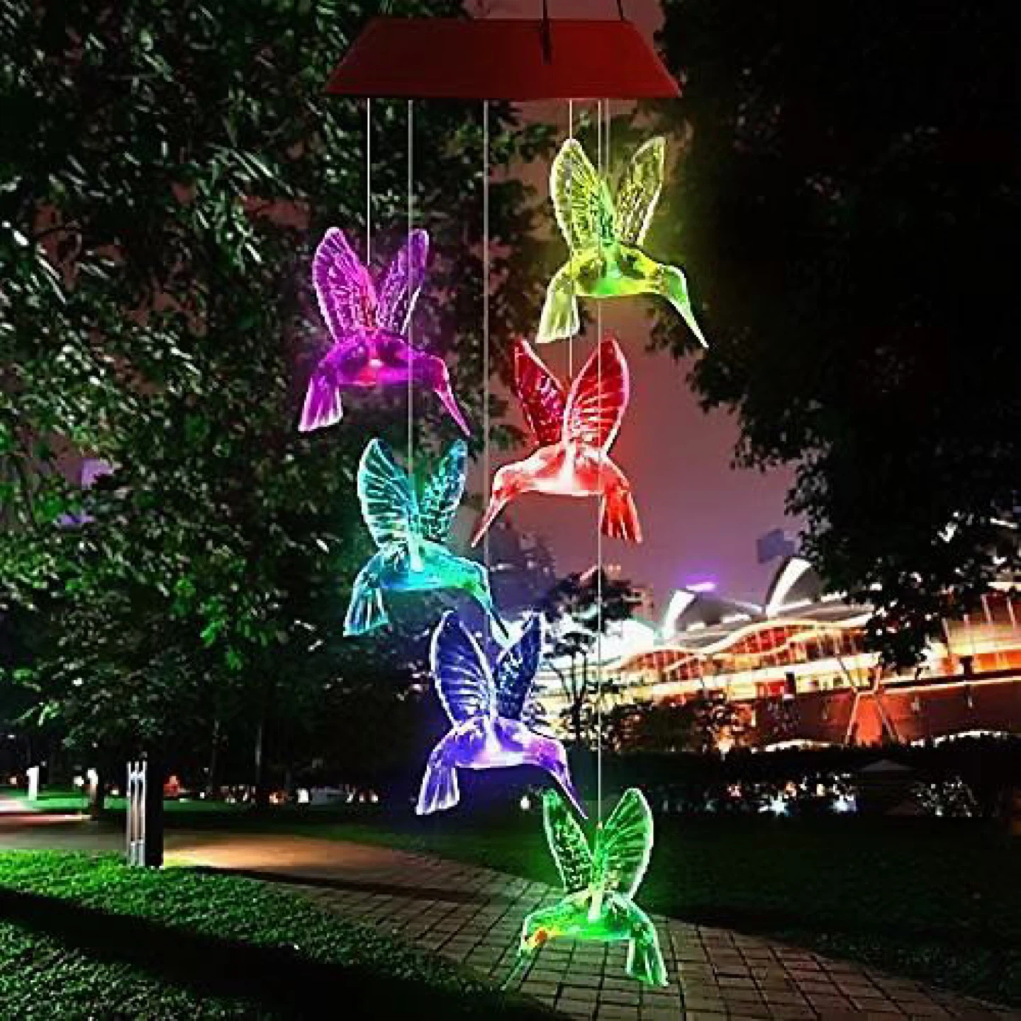 Solar Powered Hummingbird Wind Chime - photo 5