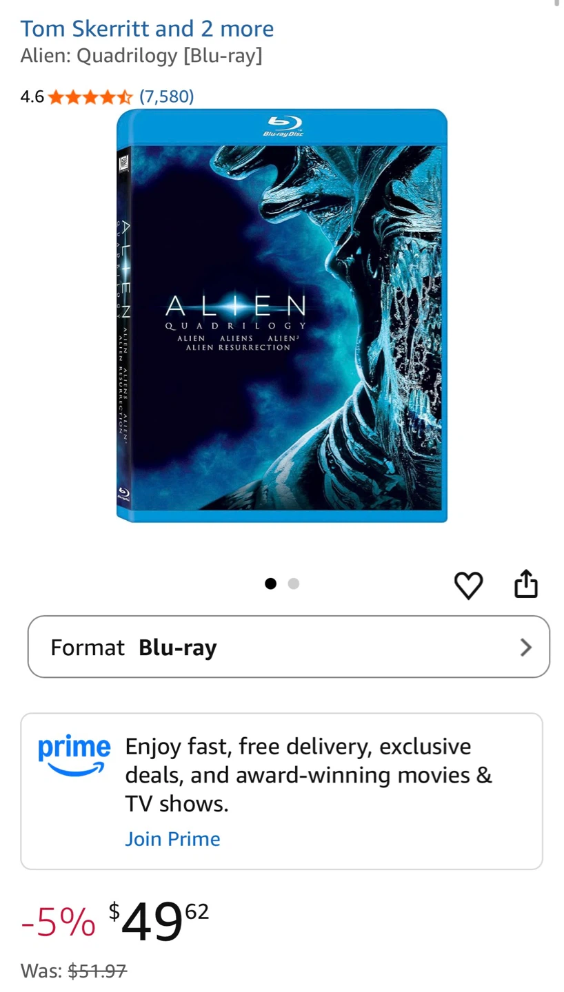 Alien Quadrilogy Blu ray 4 Disc Set - photo 4