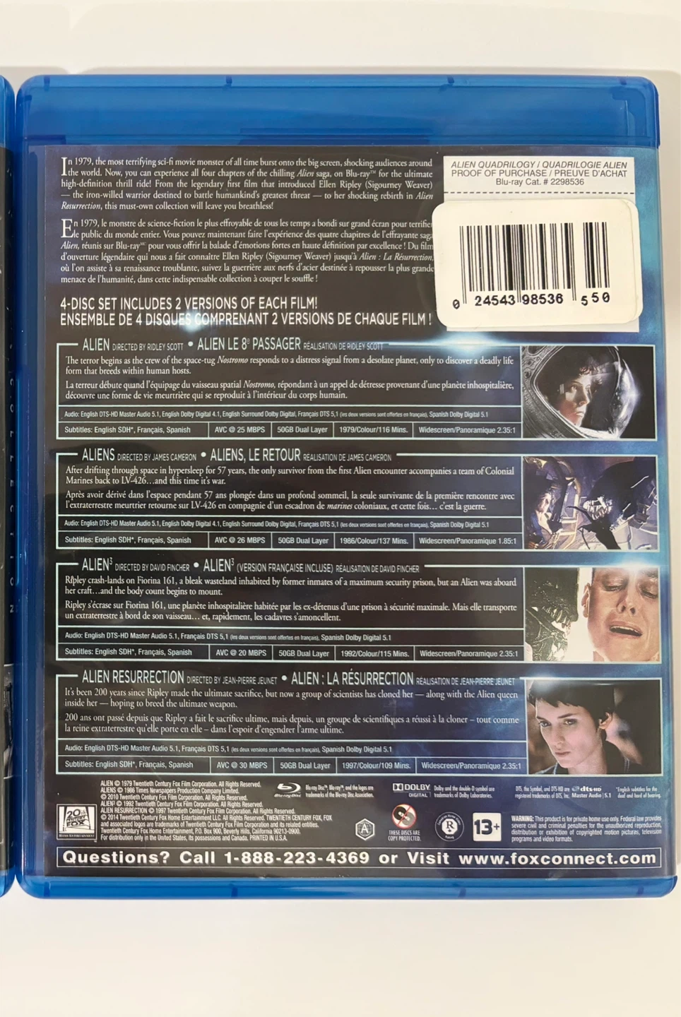 Alien Quadrilogy Blu ray 4 Disc Set - photo 2