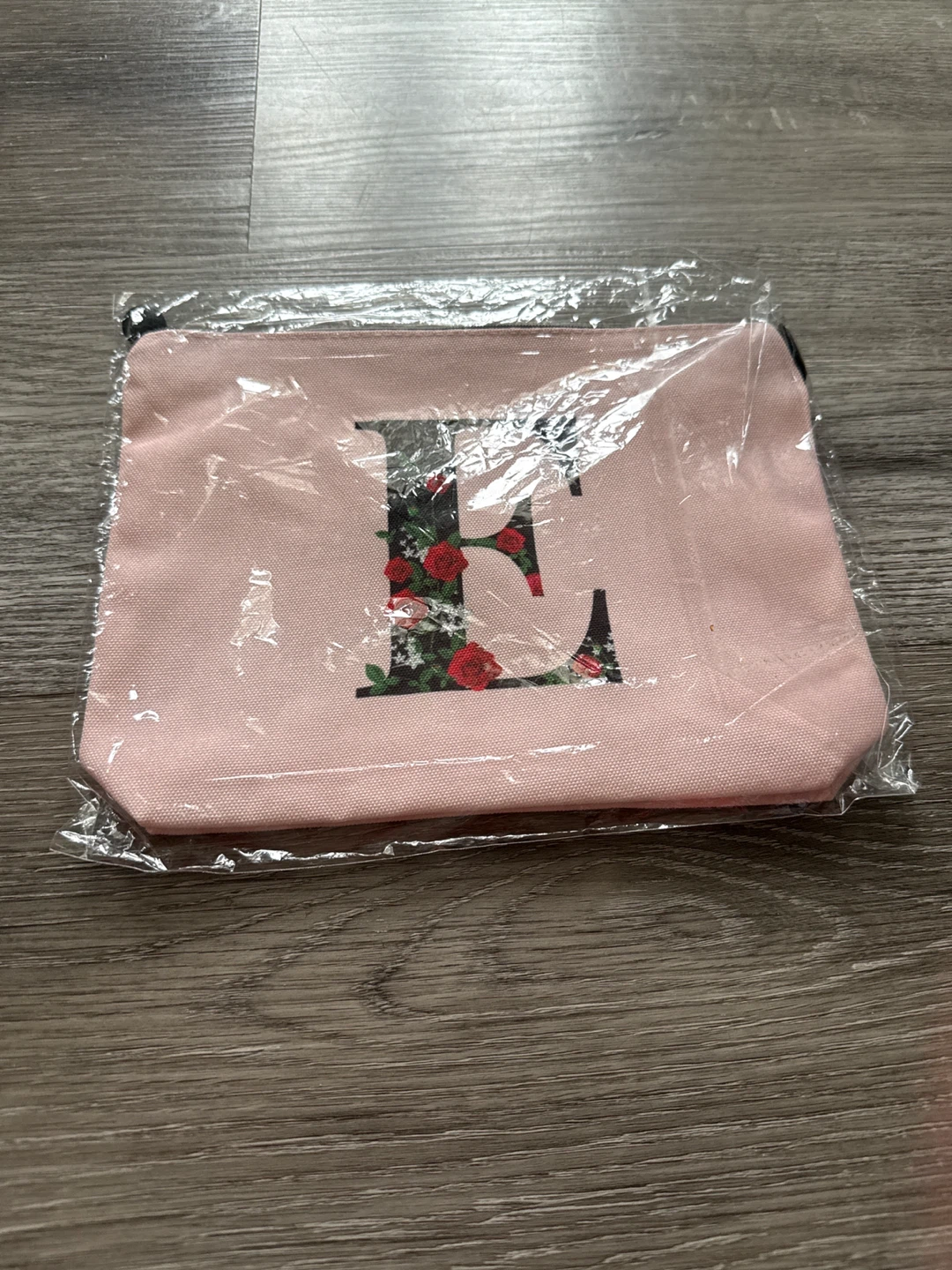 Pink Canvas Pouch with Floral Letter - photo 3