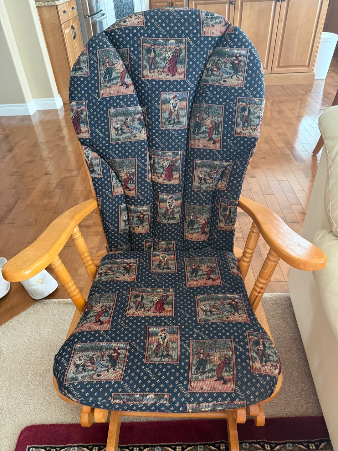 Padded Rocking Chair with Golf Motif