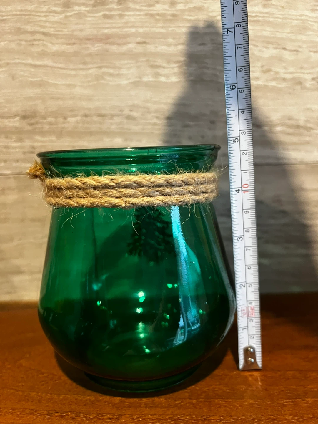 Green Glass Jar with Tree Charm - photo 3