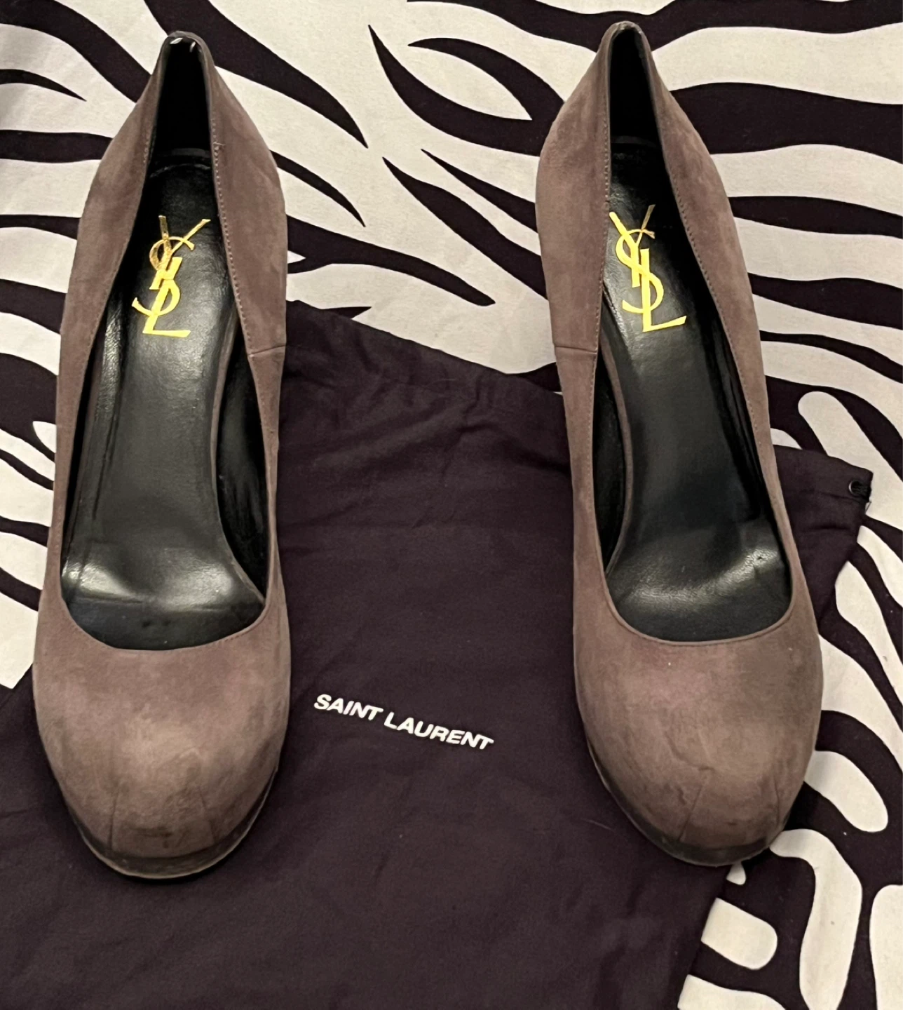 🤍Saint Laurent grey suede Tribute platform pumps 🤍 - photo 2