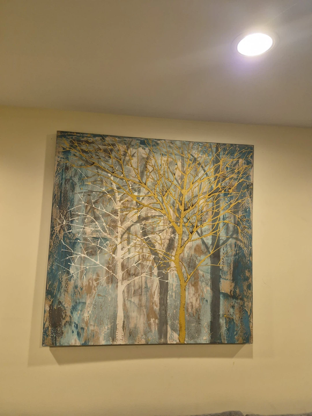 Wall Art Painting - Gold and White Trees