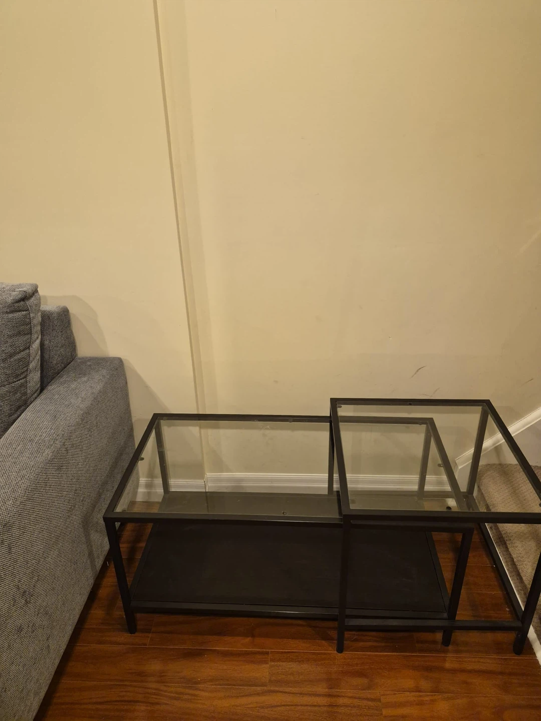 Glass and Metal Coffee Table