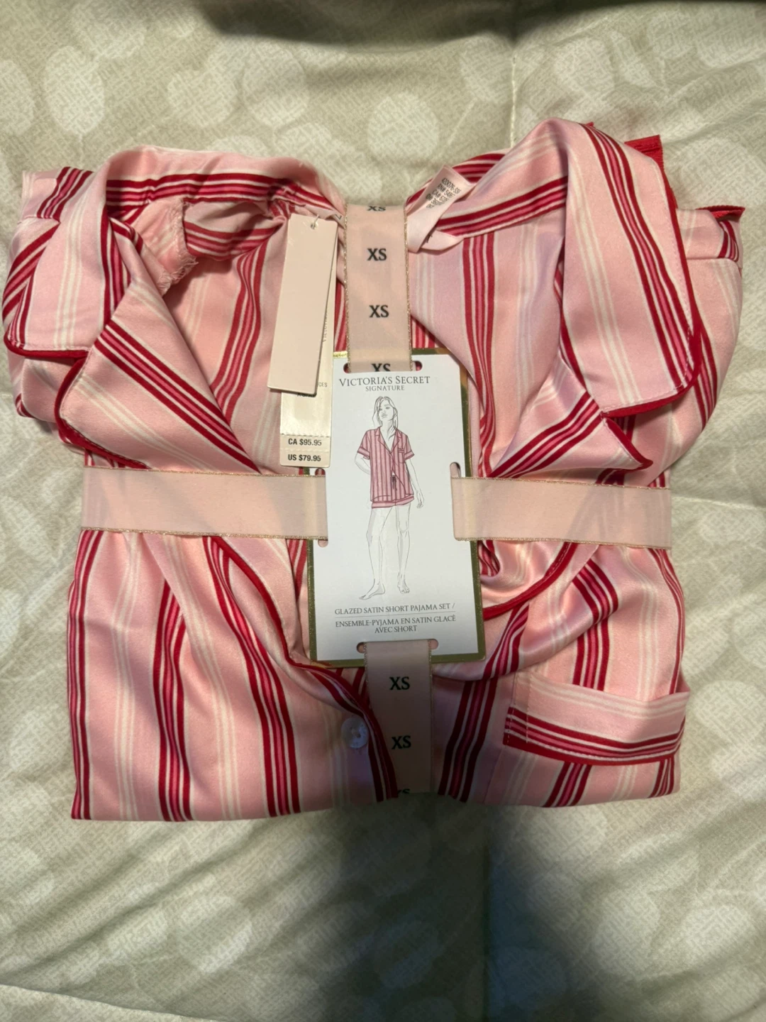 Victoria's Secret Pink Striped Pajama Set - XS