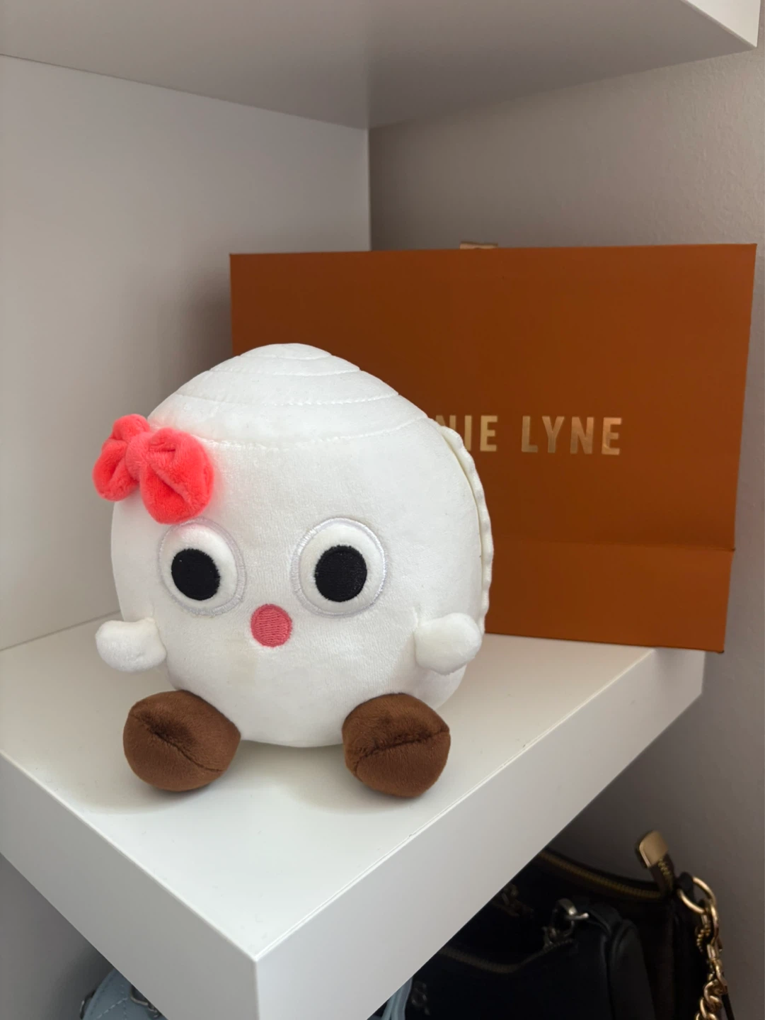 White Plush Ball Toy with Pink Bow - photo 2