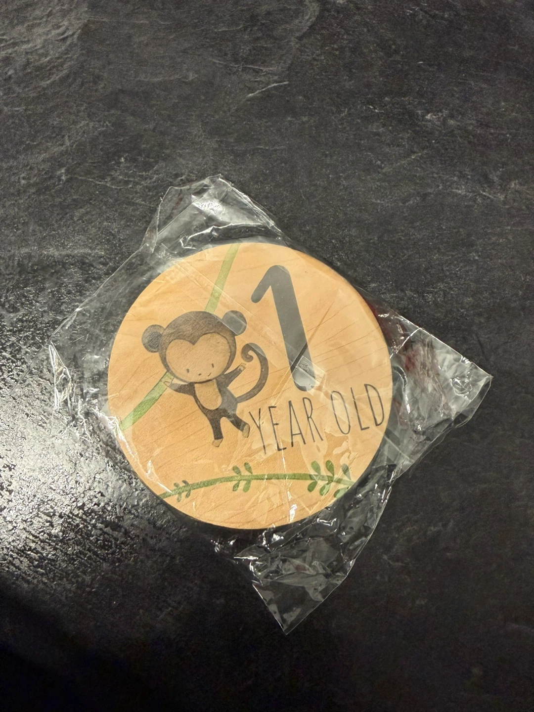 Baby Milestone Wooden Discs + 1 Year Birthday Plaque - photo 3
