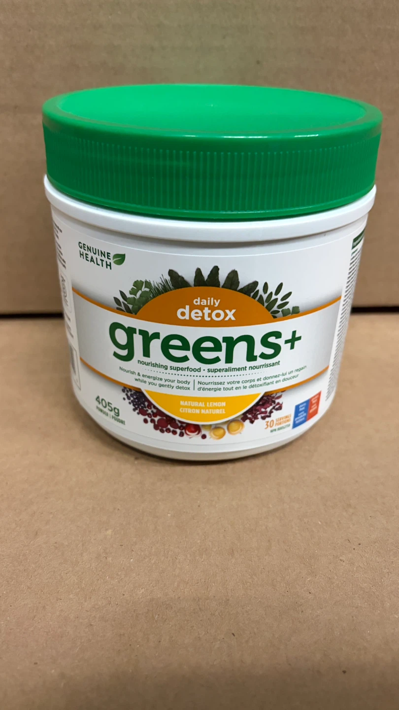 Genuine Health Greens+ Daily Detox Natural Lemon